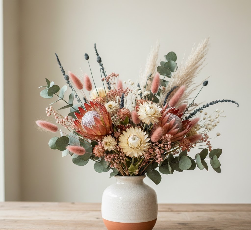 Handgefertigter Trockenblumenstrauß