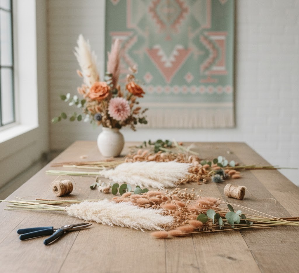 Florale Materialien im Workshop